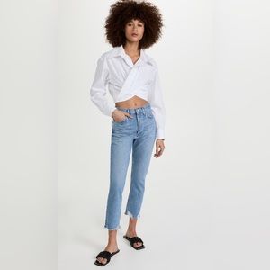 AGOLDE Riley High Rise Straight Crop Jeans Blue Sz 27